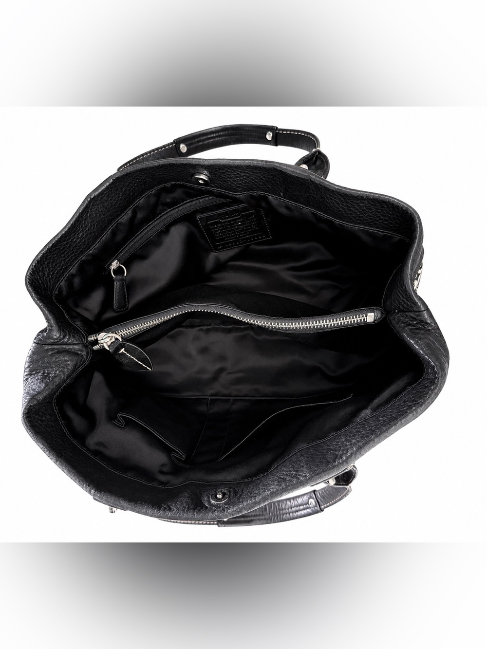 Coach Penelope Vintage Y2K Op Art Signature Shoulder Tote Black White - Picture 10 of 16